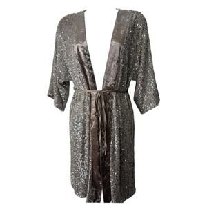 So Women's Sz XS/S Champagne Sequin Duster Cardigan(1962)